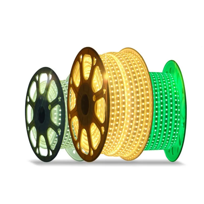 High Voltage Outdoor 110v 220v SMD 5050 Single Color RGB Led Strip Light 50m/roll 100m/roll