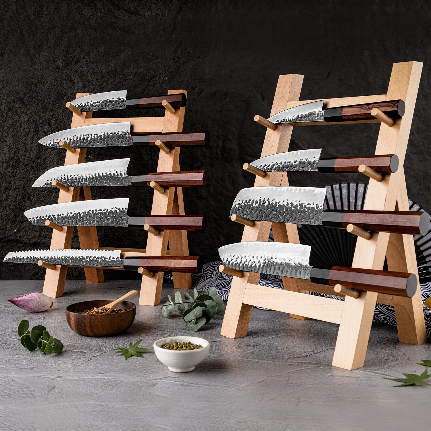 Japanese Aus10 Steel Kitchen Chef Knife Set Sharp High Quality Chef Knife Sets for Kitchen Cutting with Mkuruti Wood Handle