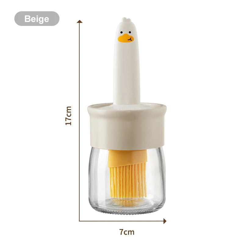 New Arrivals Food Grade Silicone Kitchen Oil Brush with Glass Bottle Oil Dispenser Bottle For Kitchen BBQ Barbecue Oil Brushes