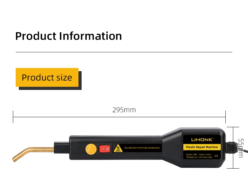 LK502 Portable 50w PVC Plastic Welding Kit  Auto Repair Tool Hot Stapler For Car Bumper Repair Welder Automotive