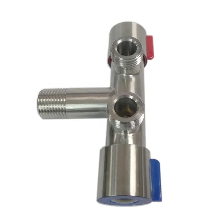 Stainless steel three way angle valve | one into two out Angle Valve