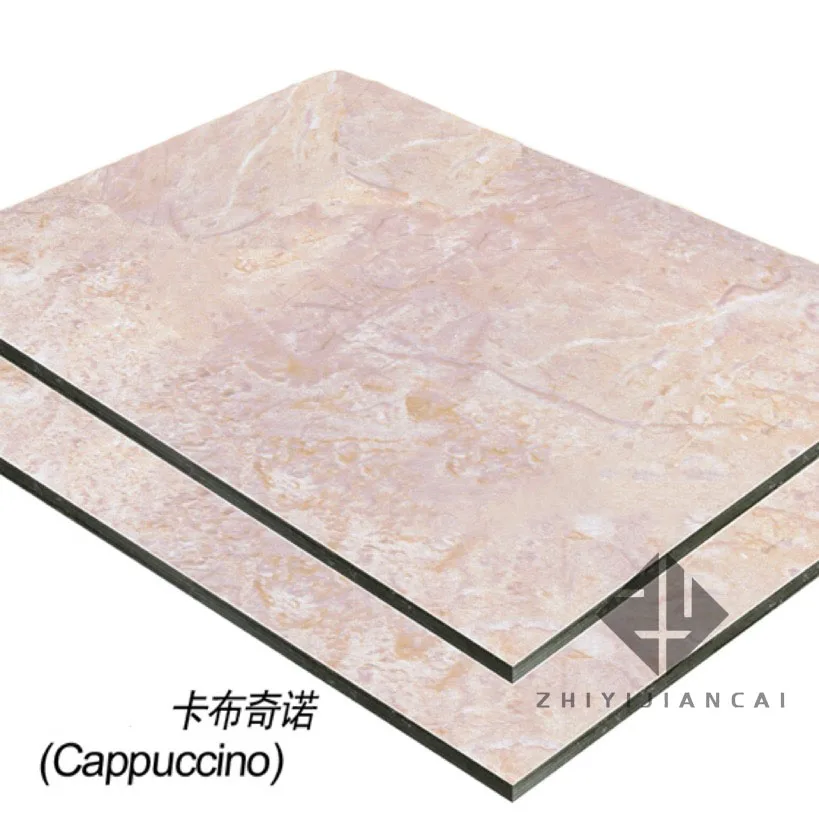 Modern French Style Interior Stone Background Wall Aluminum Composite Panel ACP Mirror Printing Anodized Surface Treatment