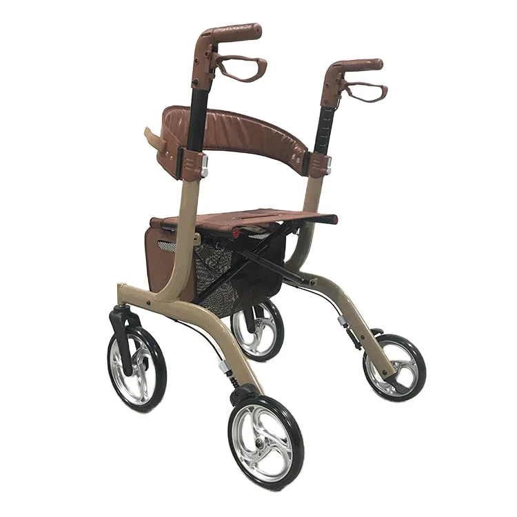2024 hot selling Stand up  Luxury Rollator Walker With Fold Up Removable Back Support