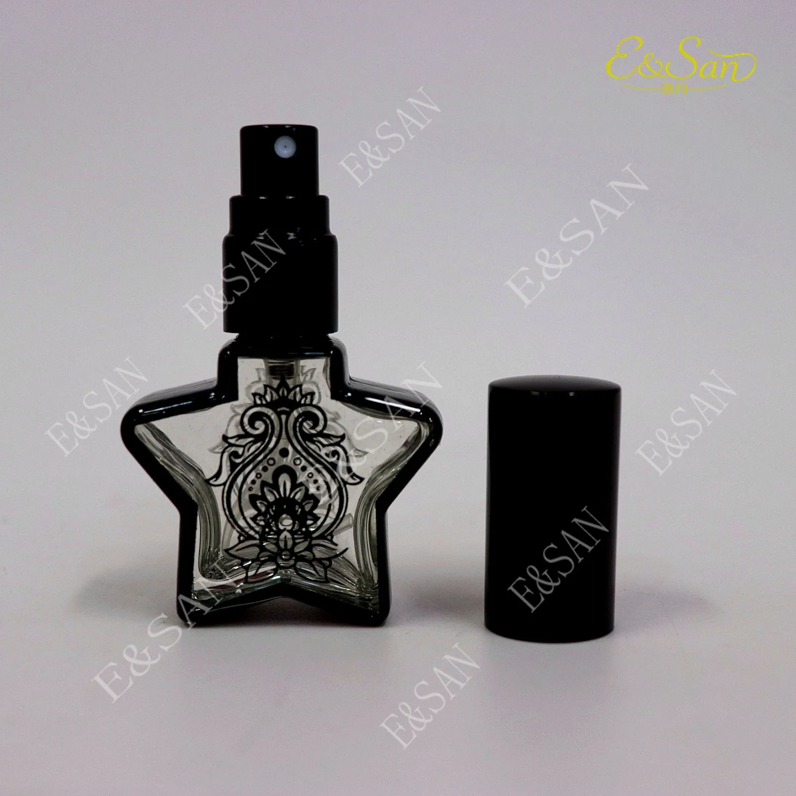 the star shape luxury 7ml mini glass spray perfume bottle in hot sale