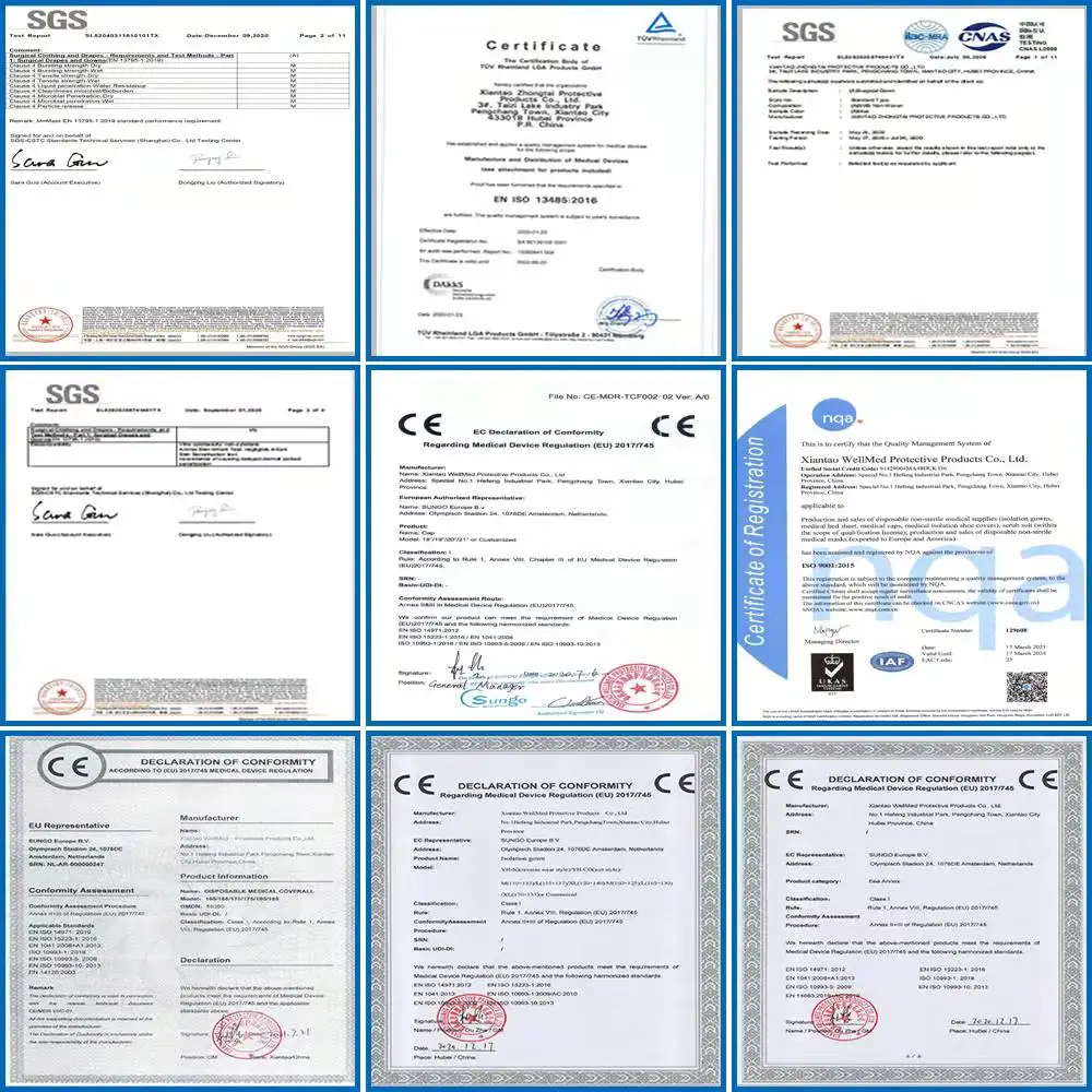 Custom Non Woven Ppe Pp Pe Safety Protection Coverall Type 5/6