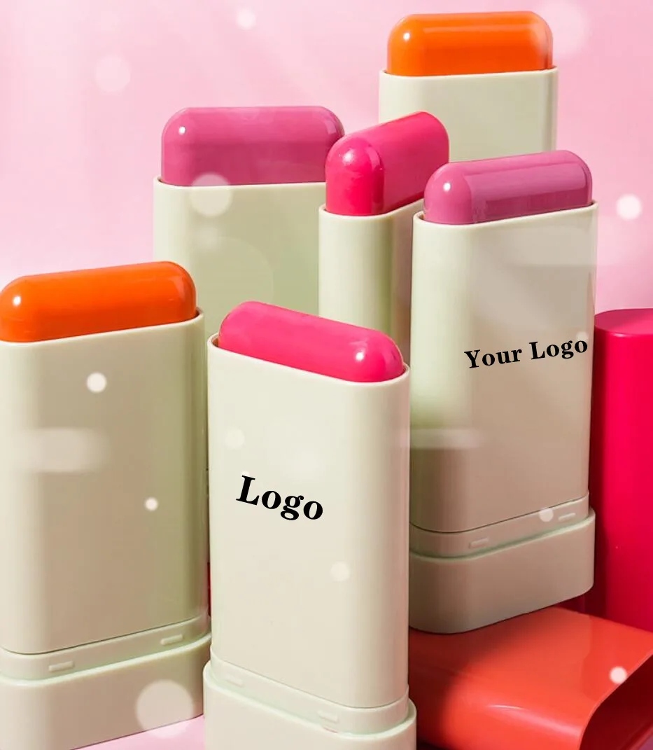 Custom Logo Vegan Cream Blusher Multi Stick Makeup Dewy Finish For Lip Eye Cheek Tint Blush Stick