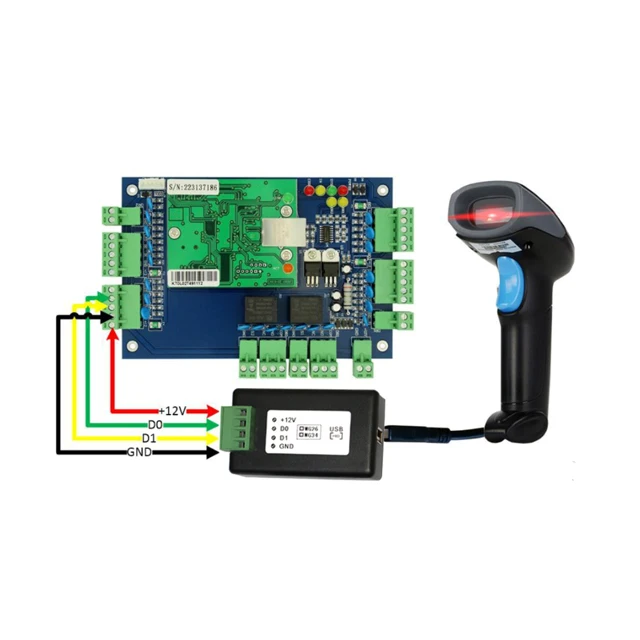Standard Wiegand converter for USB human interface barcode scanner QR scanner direct to access control board for turnstile gate