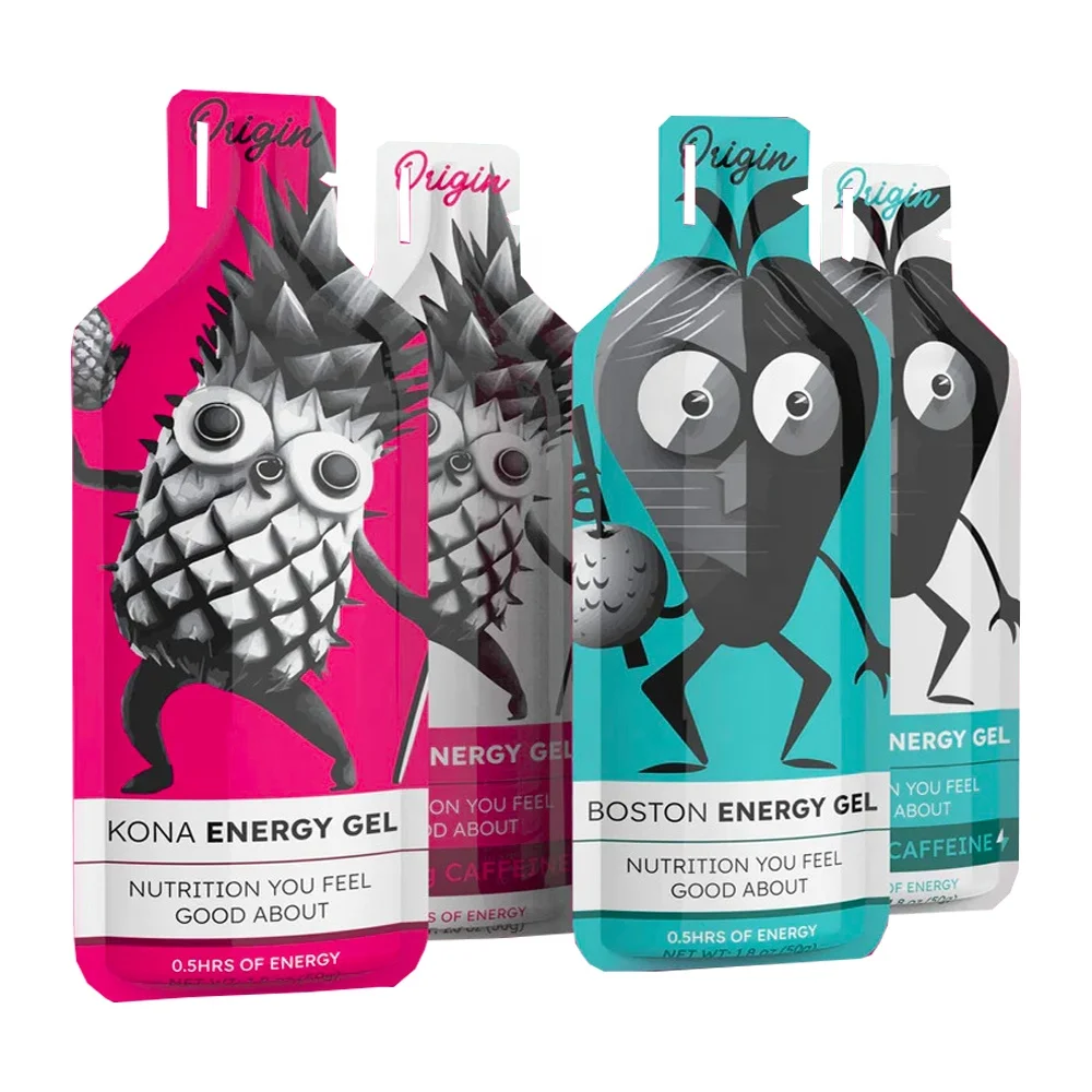 Empty! Digital Printing Bottle Shape Plastic Fluid Energy Gel Sample Packet Pouch 30g Single Serve Honey Packaging Bag