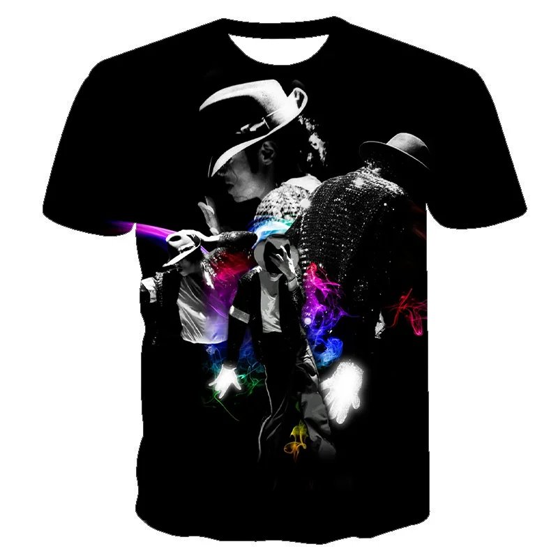 Rapper Michael Jackson Printed Hip Hop 3D T-shirt Men/Women 2022 Summer New Fashion Casual King Of Pop Print Casual Cool Shirts