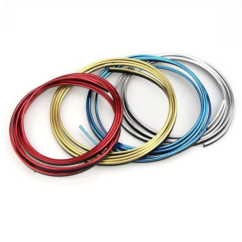 PUERXIN 5M Universal Auto Door Gap Edge Seal Line Trim Strips Dashboard Car Interior Moulding Trim Decoration Strip