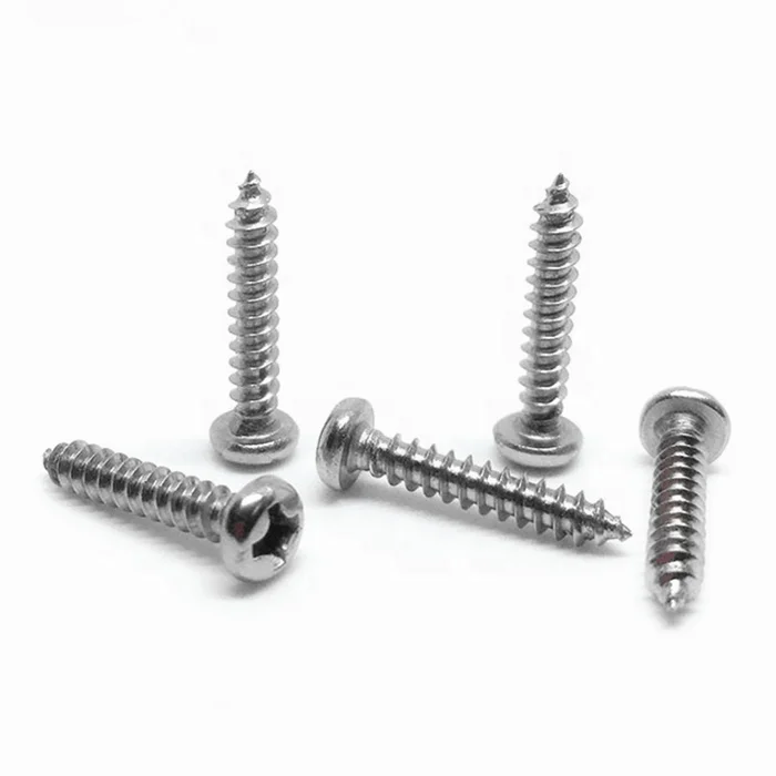 High quality stainless steel micro precision DIN7981 cross recessed pan head tapping screw