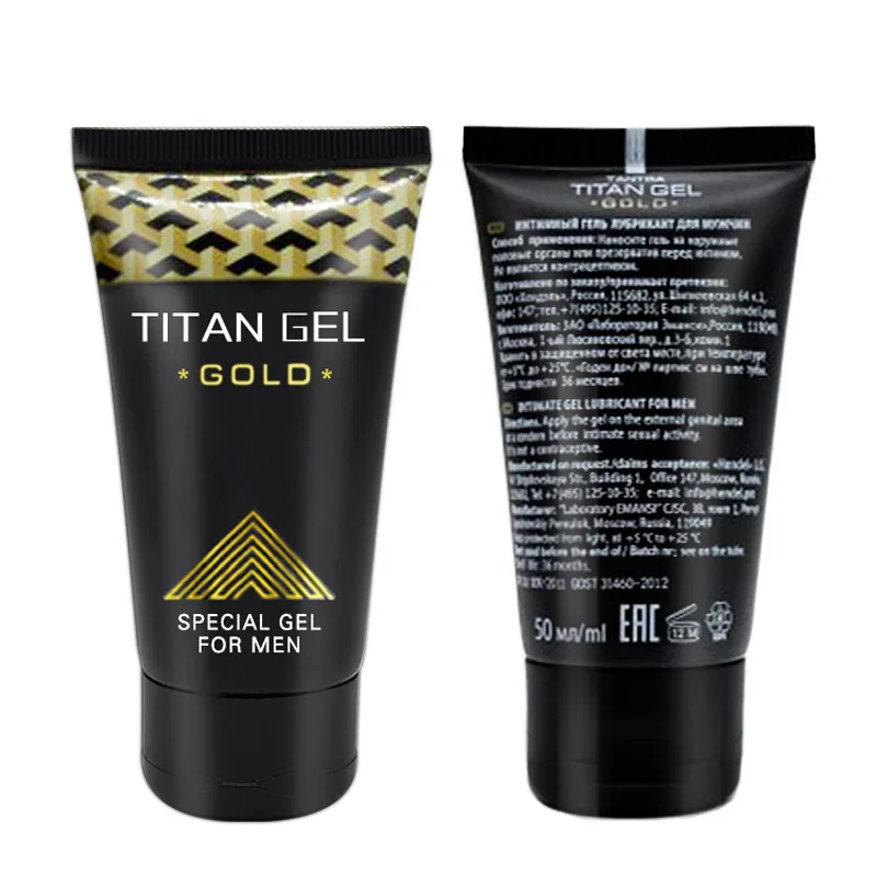 Titan Gel Gold Russia Original Penis Enlargement Cream Oil Extender Penis Pump Enlarger Massage Cream For Male 50ml