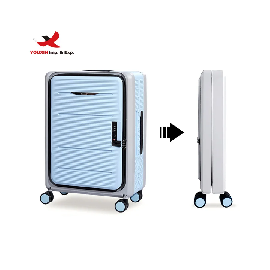 Carry-on hard collapsible laptop case,fashion Business front opening foldable suitcase with computer bag