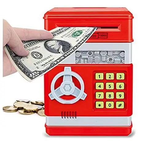 Cool Piggy Bank toys for kid gift Authentic ATM electronic Money Saver with Password Key Keeps Cash Toys