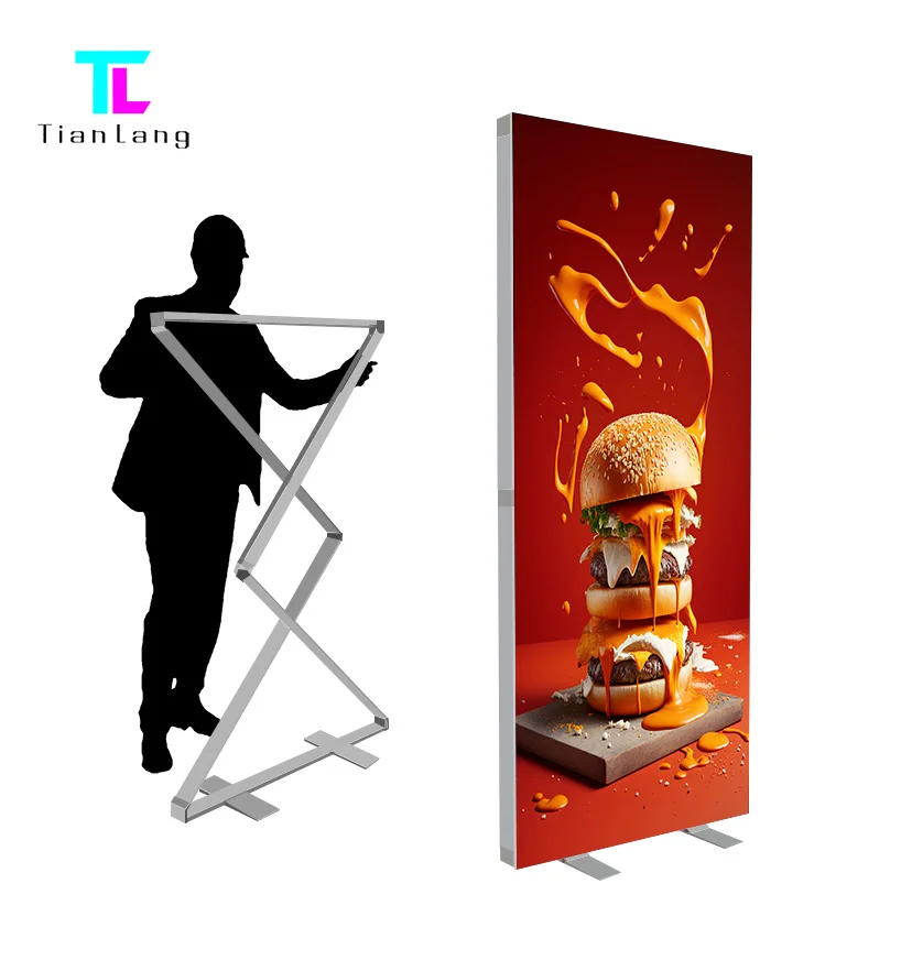 Tianlang fabric background wall pop-up Led backlight advertising light box design customization
