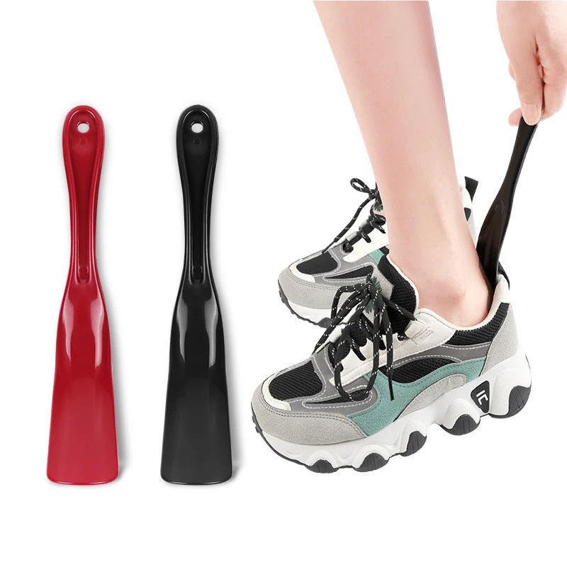 Colorful Long Handle Men Women and Kids Shoe Helper Plastic Shoe Horn