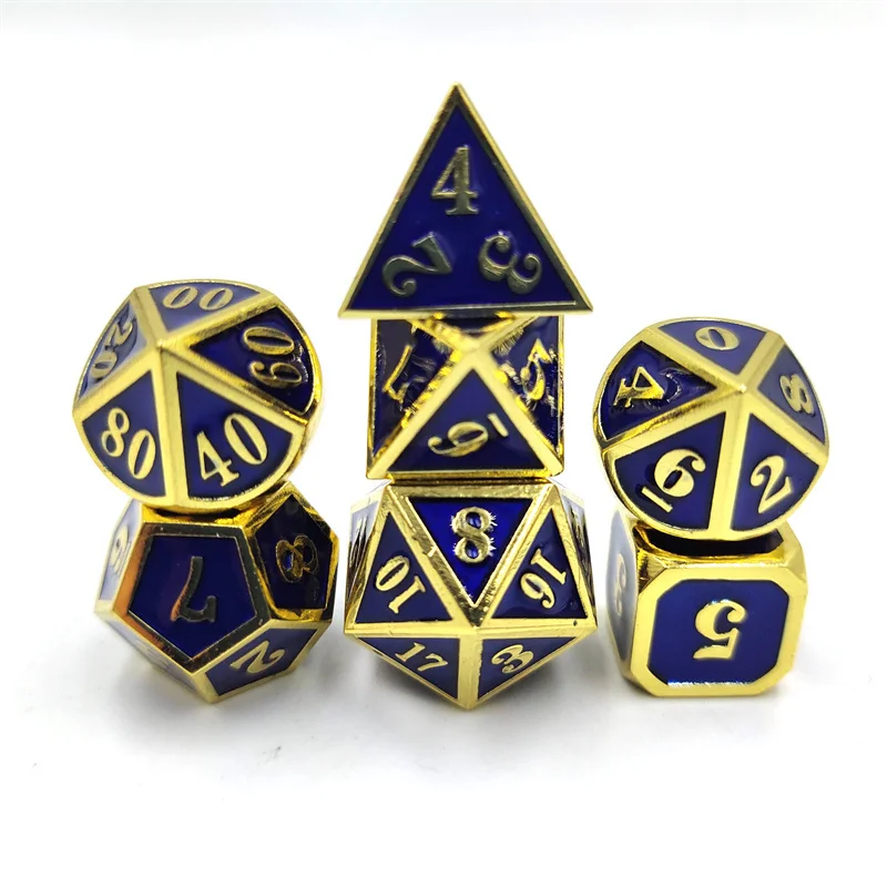 7 шт. металлический dnd ролевые игры в кости для Подземелья и Драконы Pathfinder металлические кубики набор