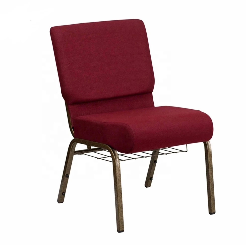 Wholesale Cheap Stackable Theater Chairs Interlocking Fabric Upholstered Church Chair for Sale