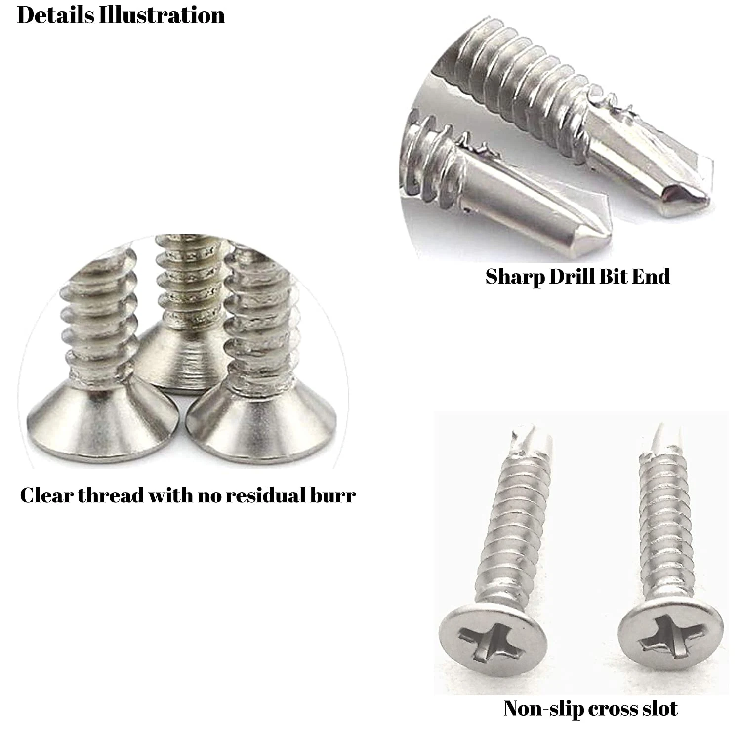 China Manufacture&Supplier&Exporter Ss 201 304 3016 Inox Stainless Steel Sds Self-drilling Self Drilling Screw