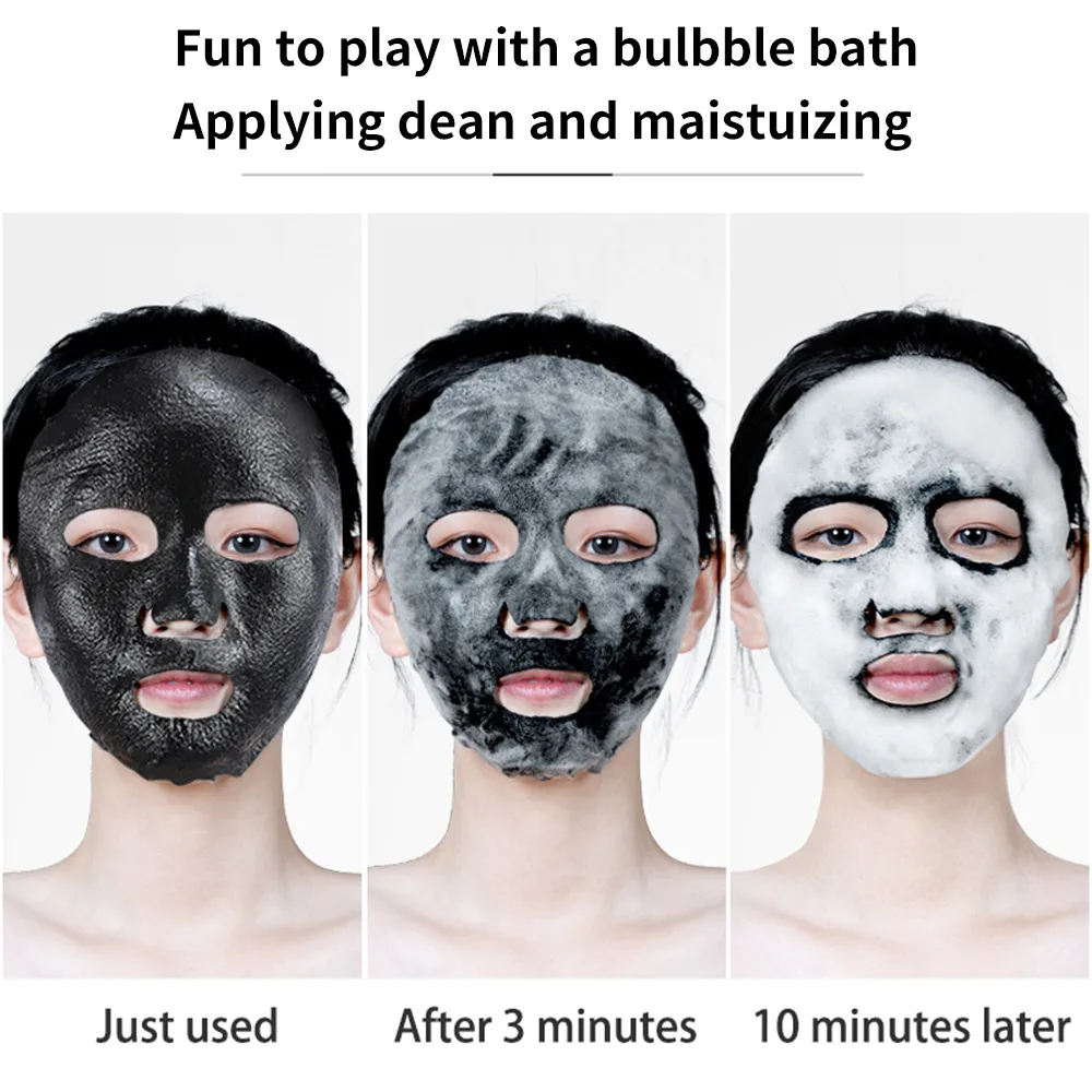 
Beauty Natural Cosmetic Deep Cleaning Collagen Skin Care Face Mask Bubble Black Face Mask 