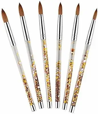 
new design liquid glitter handle 100% kolinsky acrylic nail brush manufacture 