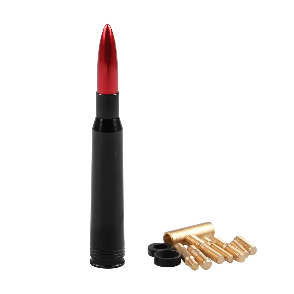 Amazon hot selling modified decoration car antenna 3 colors bullet universal car antenna car roof rear wing