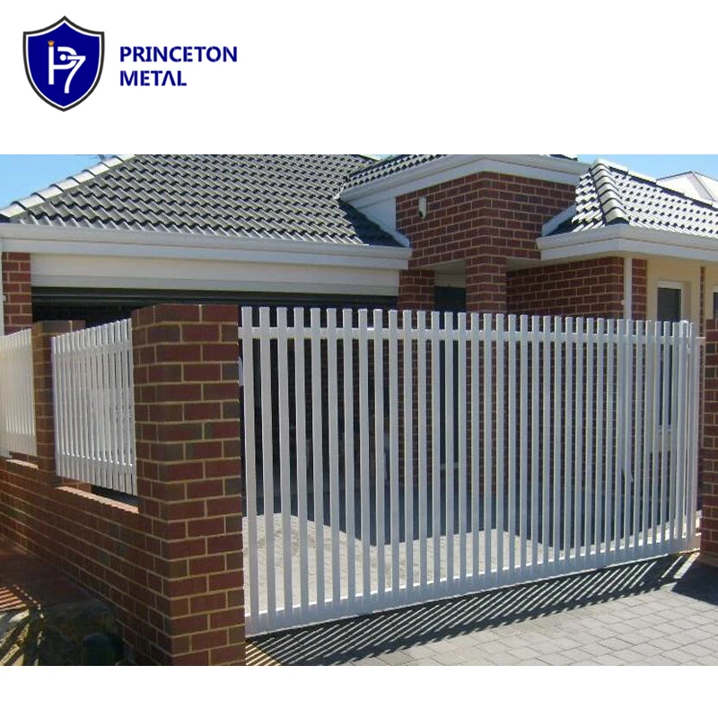 factory metal welded white black powder coated slat vertical garden aluminum picket fence