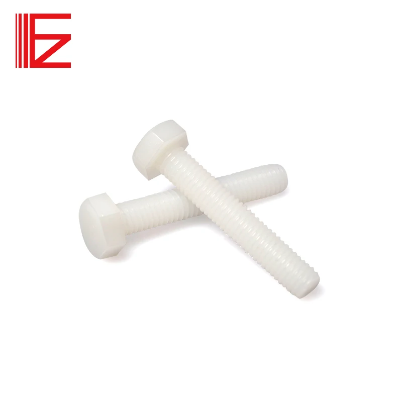 Black white nylon plastic machine screw M3 M4 M5 M6 M7 M8 M10 hex head plastic nylon bolt screw