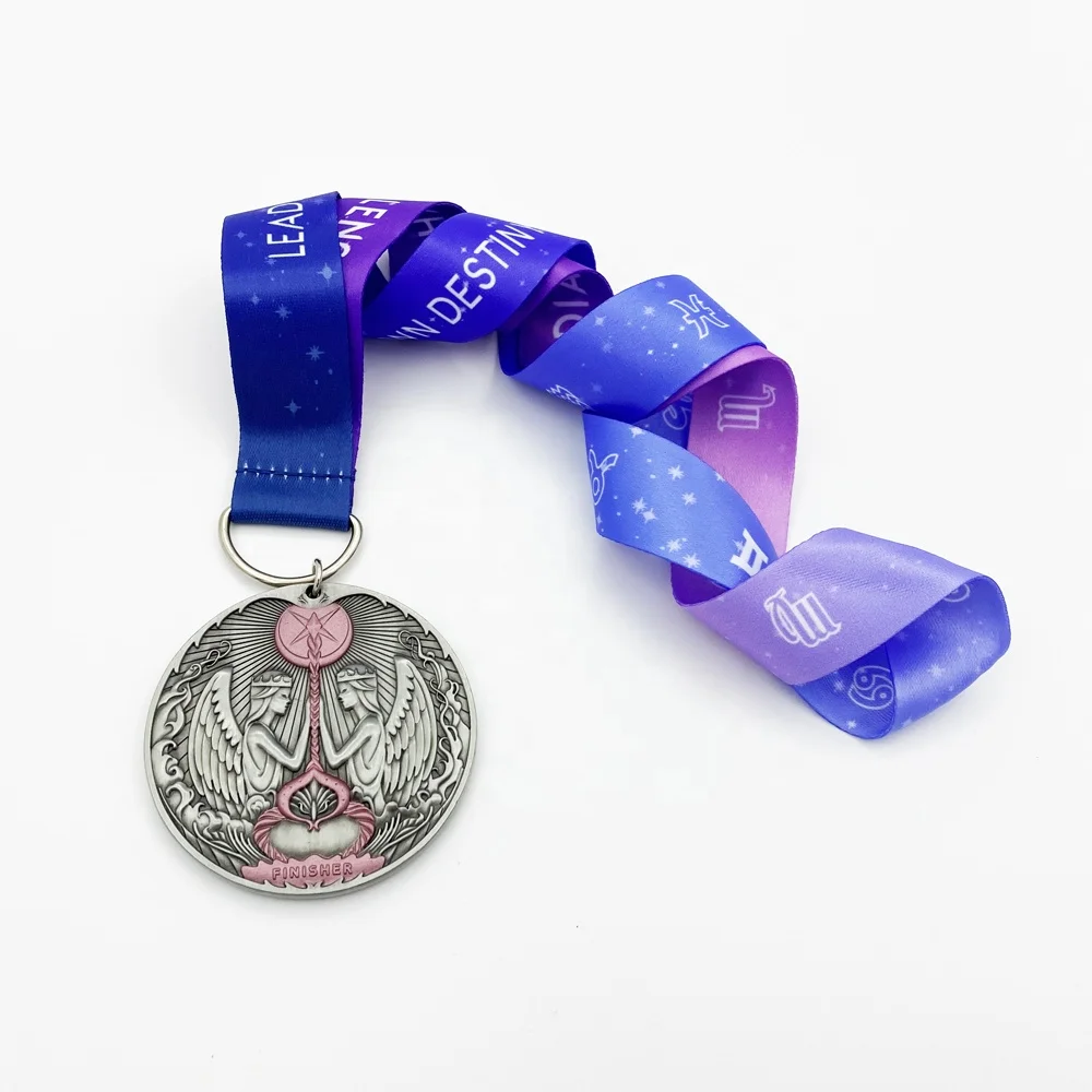 
Good Quality Manufacture 3D Custom Award Running Marathon Finisher Enamel Metal Sport Medals with Ribbon 