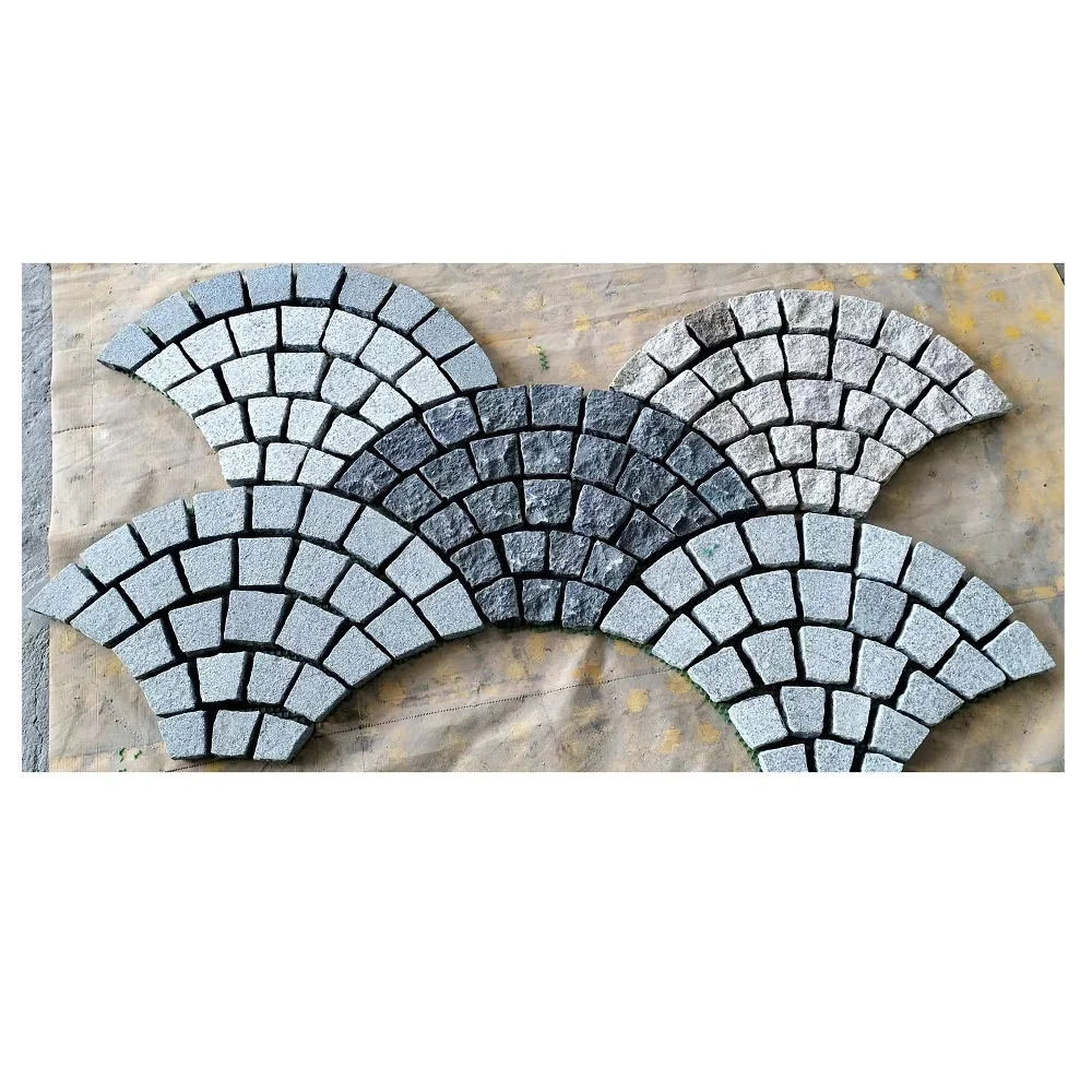 Уличная гранитная дорожная тротуар переплетенная брусчатка с сетчатым узором для парковки подъездной дороги