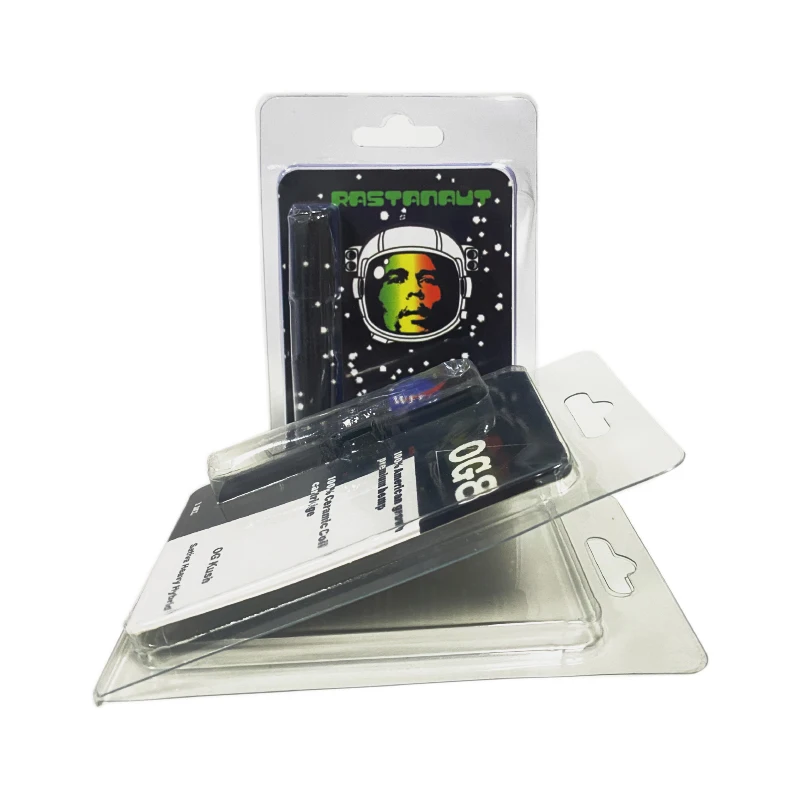 Custom OEM 1ml 0.5 Gram Plastic Clamshell Preheat Empty Cartridge Blister Packaging