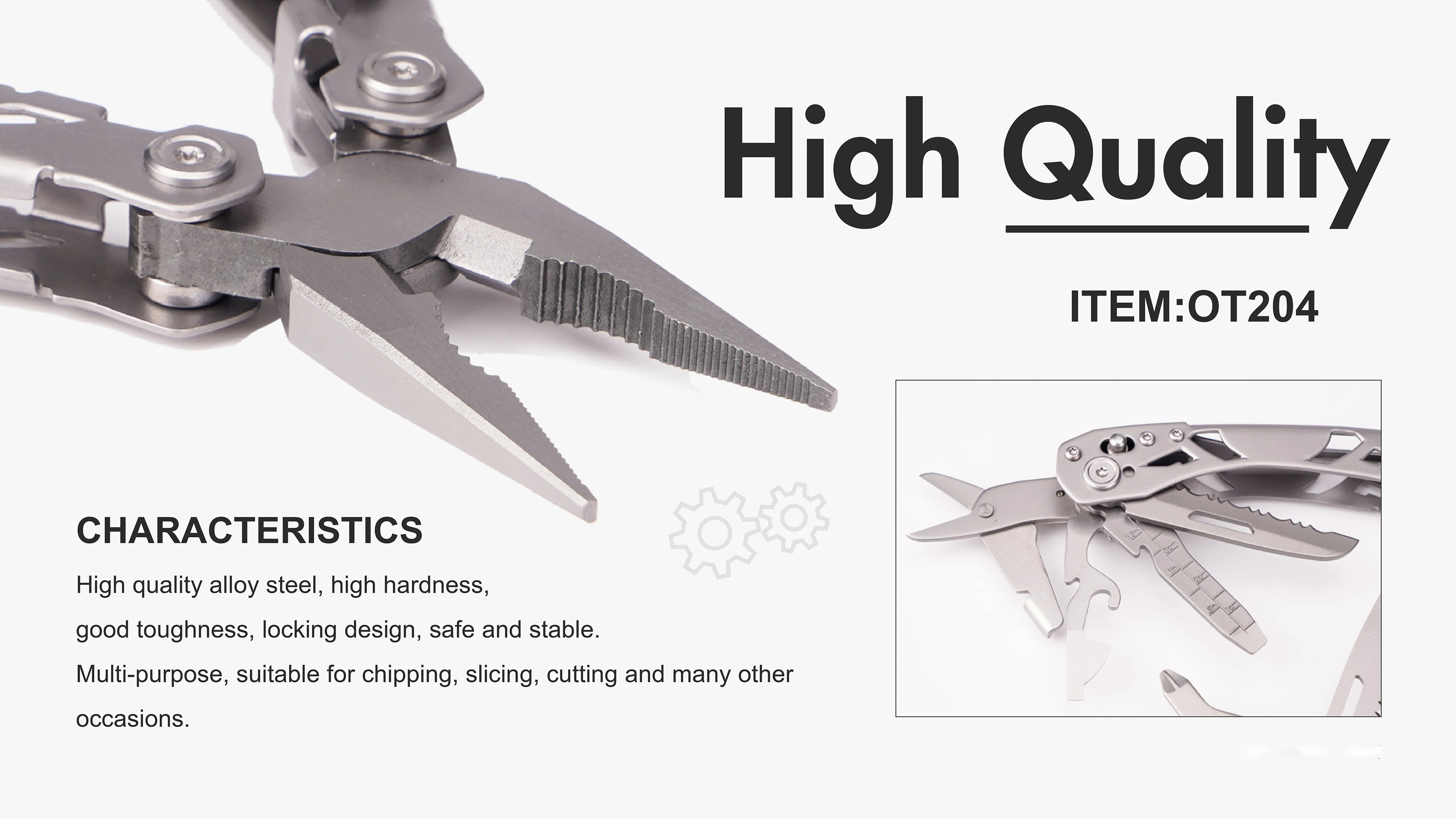 Alocs Foldable Outdoor Survival Tools Camping Hiking Emergency Multi Function Tactical Pocket Knife Pliers Multi Tools Pliers