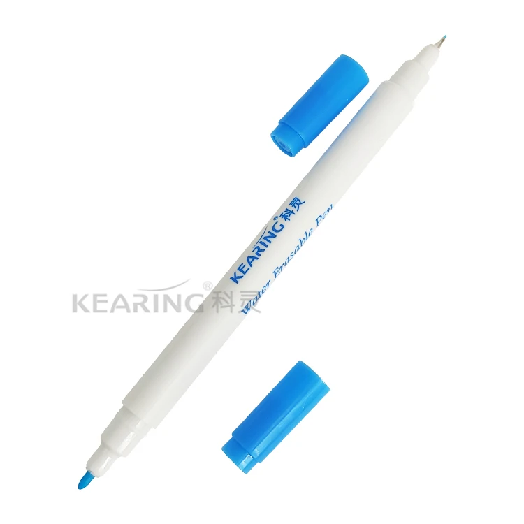 Kearing Blue Dual Tip 0.5 1.0mm Water Erasable Pen Wash Off for Temporary Marking Fabric  Pattern Making WB1005