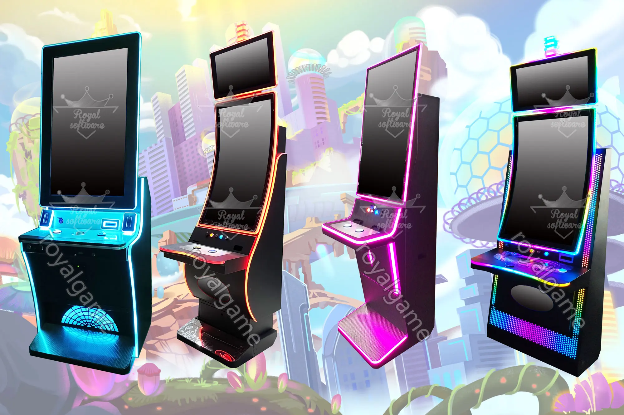 43-дюймовый вертикальный/изогнутый игровой автомат 5 в 1 игры Banilla PC Board Fusion4 Fusion