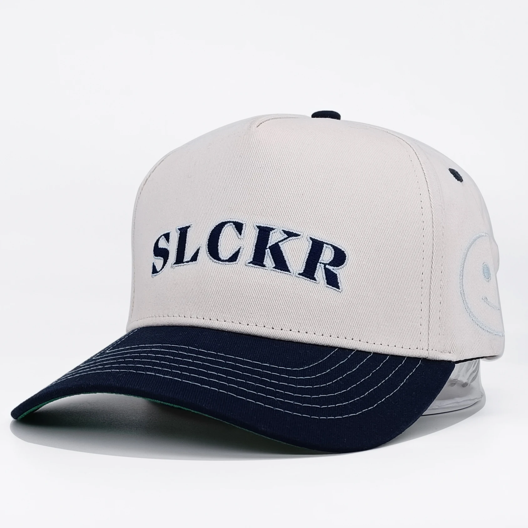 OEM Wholesale Custom 5 Panel Green Underbrim Acrylic Dad Hat Mens Sports Gorras 3D Embroidery Puff Logo Structured Baseball Cap