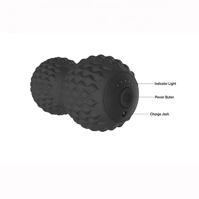 Peanut Massage Ball - Rechargeable Vibrating Deep Tissue Muscle Massager with 5 Vibration Modes for Pain Relief