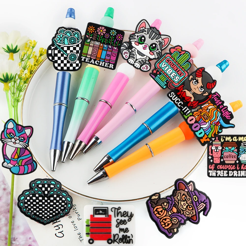 New Arrival Cartoon Focal Beads Soft Custom Silicone Beads Wholesale For Pen Making Pen Focal Beads