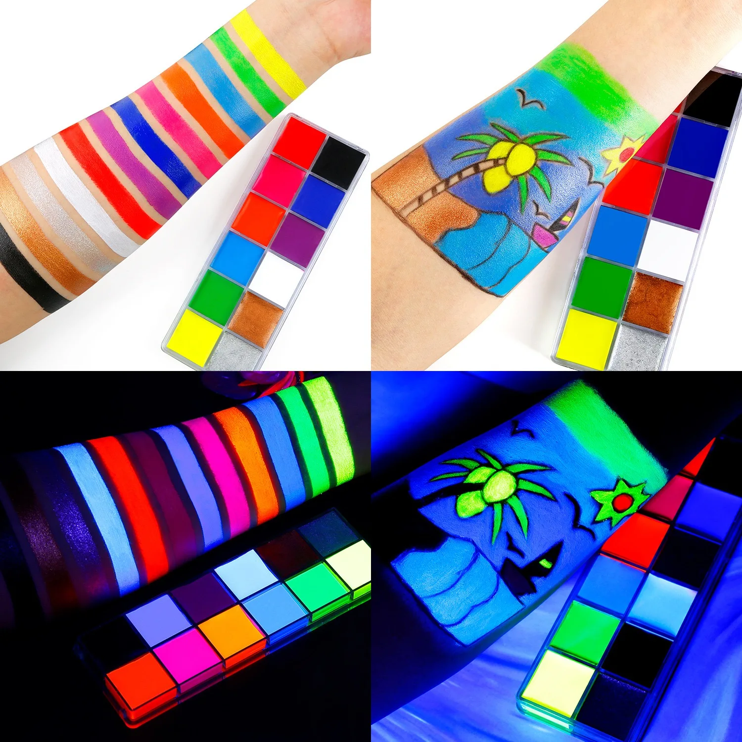 New Cruelty Free Body Face Paint Halloween Party Face Oil Neon Painting Lady Painting Nitro Painted 12 Color Body Paint