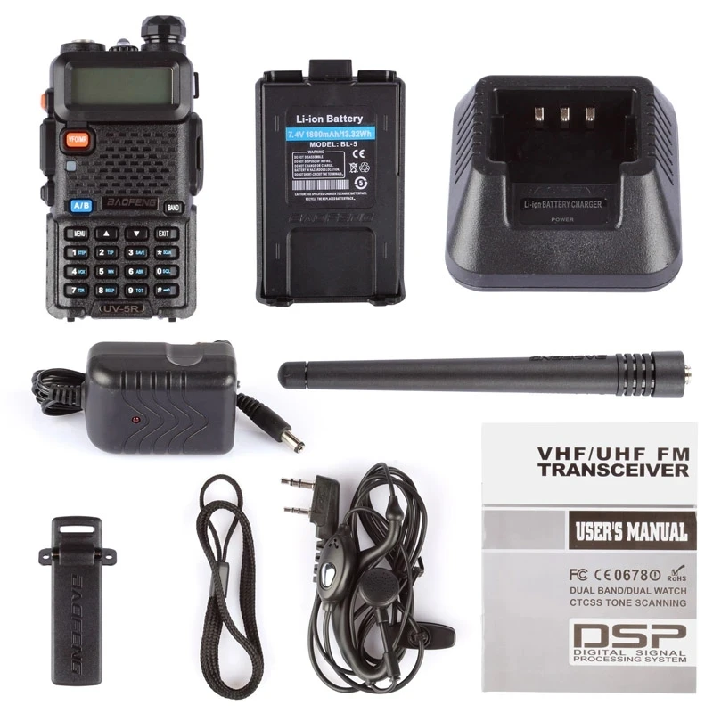  Рация Baofeng Uv 5r Cb Rad 27 МГц Walkei Talkei 28 каналов 50 CTCSS и 104