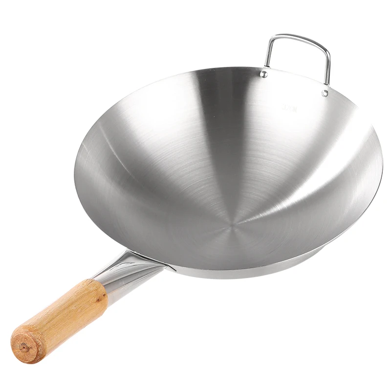 Hot Sale Wok Pan Stainless Steel Chinese Wok Pan Stainless Steel Wok With Handles