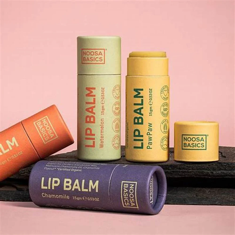 Eco-friendly Custom Cosmetic Round Cardboard Packaged Tube Paper Packaged For Push Up Deodorant Lip Balm