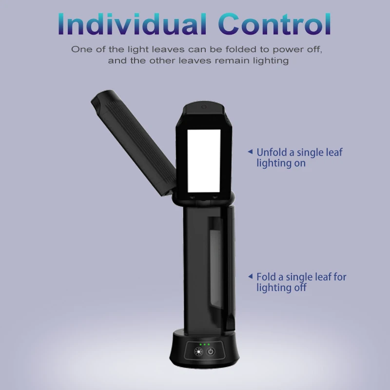 3-leaf LED Work Light Portable SOS Mode Singal Light Control Bi-directional Rechargeable 22.2Wh Lithium Battery Working Lighting