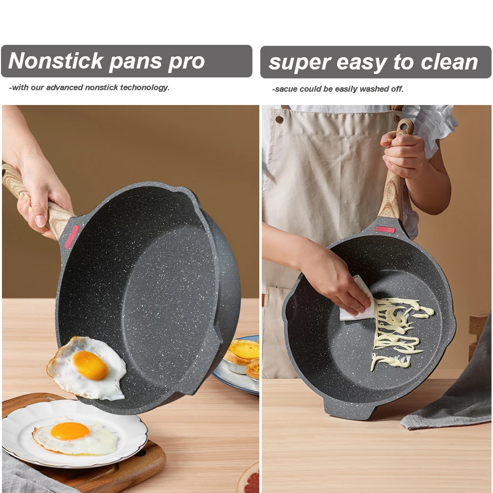 SANLANG Manufacturer Induction Hob Saute Pan Pfoa-Free Healthy Cooking Non-Stick Flat Pancake Pan
