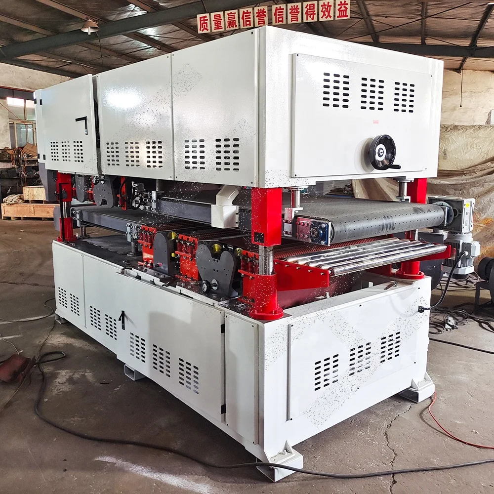 Manufacturer of Wood Double Side Belt Sander For Thin Boards 2mm Vacuum Table