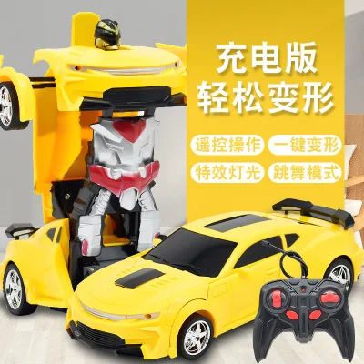 Rechargeable remote control car One-touch deformation Hornet robot Boy child electric toy car GC00031