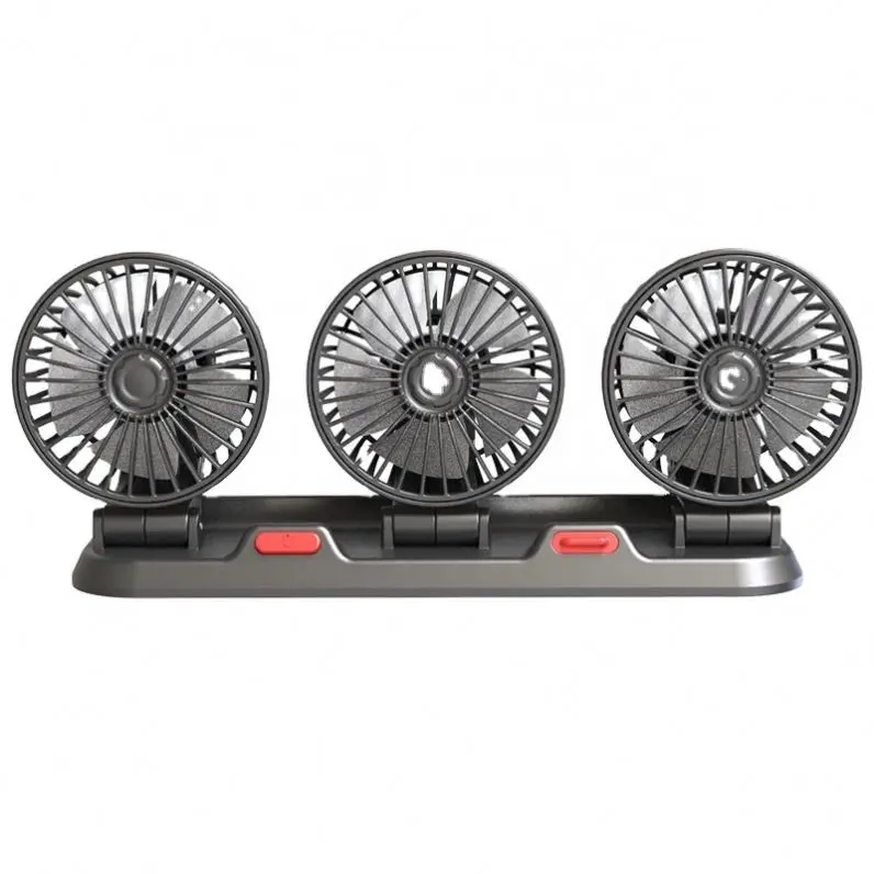 2024 multifunction Car Three-head Fan Car Electric Fan Large Truck 12V/24V Powerful Car Fan