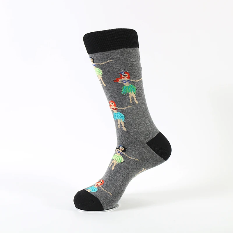 Manufacturer Wholesale Patterned Fish Sock Winter Crew Men Socks
