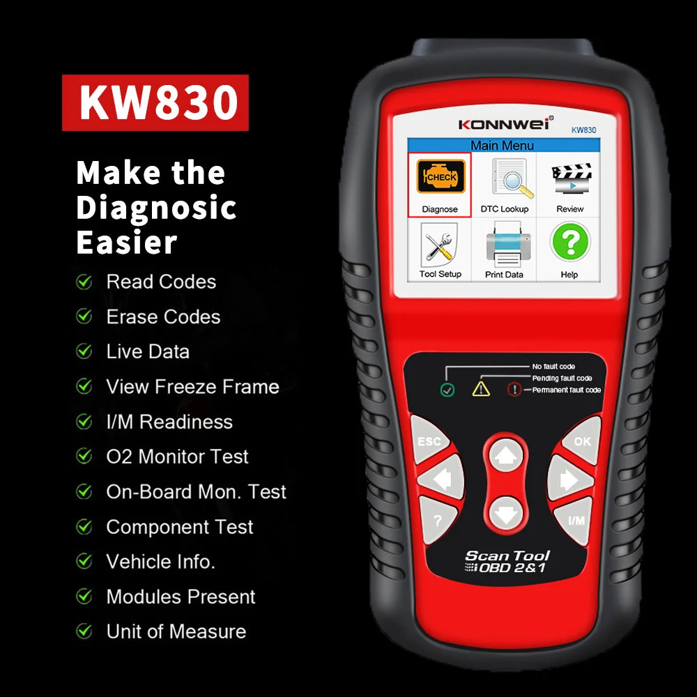 Считыватель кодов ошибок автомобиля KONNWEI KW850 KW830 сканер двигателя OBDII EOBD диагностический инструмент для всех автомобилей