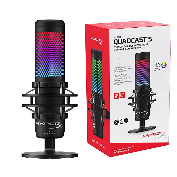 Новый оригинальный профессиональный игровой микрофон X Quadcast s RGB Hy perx