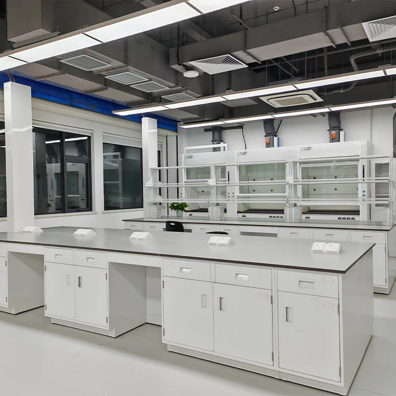 High quality  chemistry medical lab furniture for school and food lab Modular Lab Bench Wooden Central Island Work Table